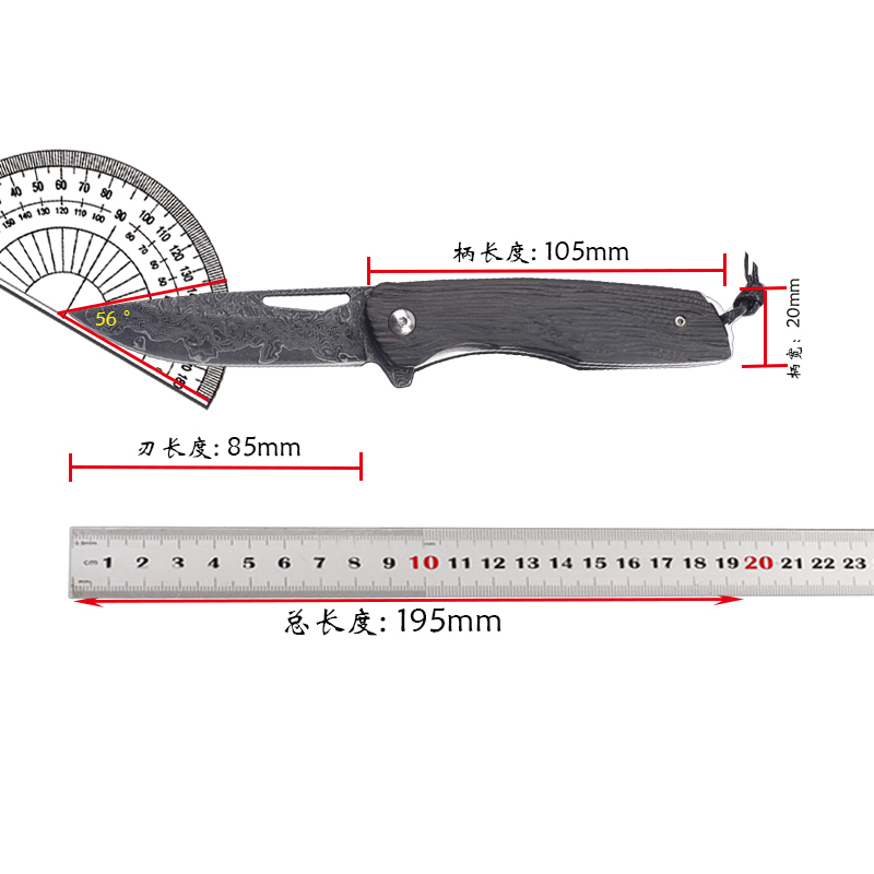 Fishing Equipment Kitchener - New 8cr13MOV steel core ebony handle