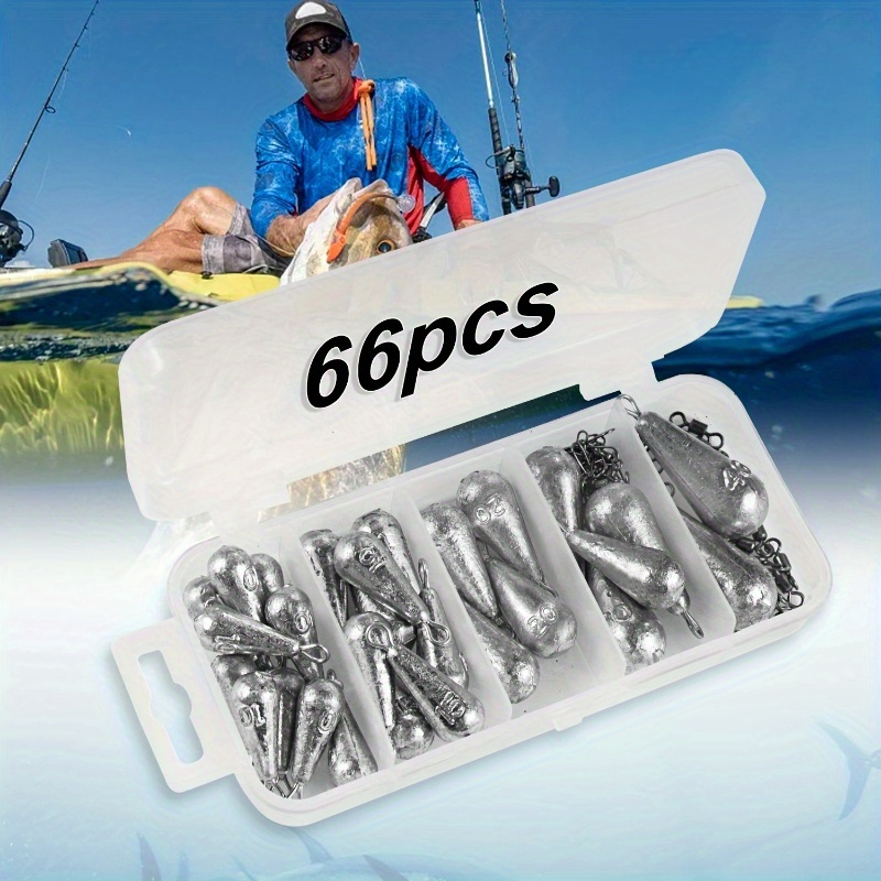 Fishing Equipment Set - 66pcs Fishing Weights Sinkers & Fishing