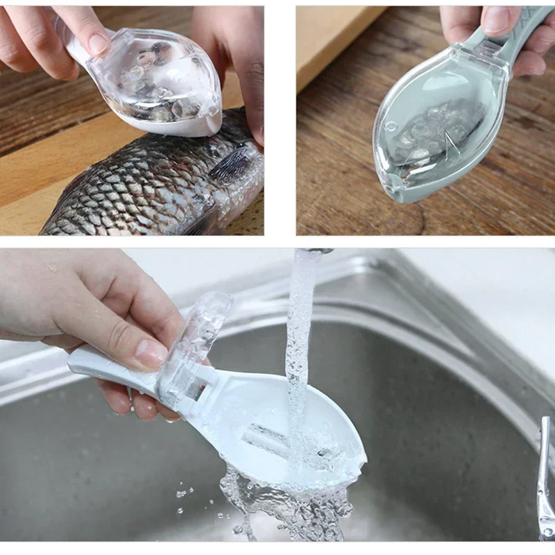 Fishing Equipment Kitchener - Manual Fish Scale Scraper with Lid