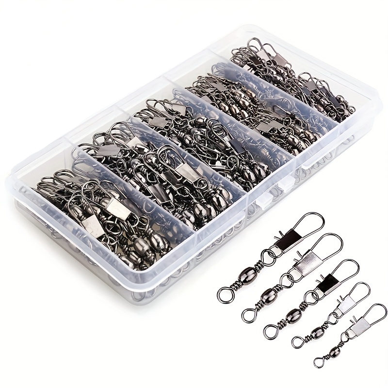 Fishing Equipment Set - 50/200pcs Barrel Snap Swivel Fishing Accessories,