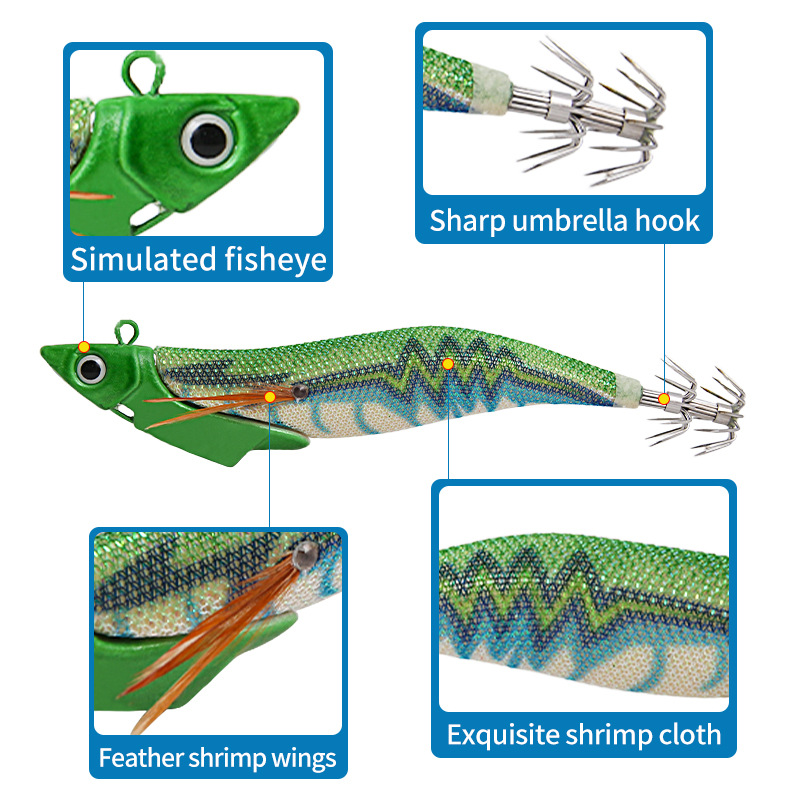 1 Pc Luminous Wood Shrimp Squi - đánh giá và giá Fishing Equipment Clearance