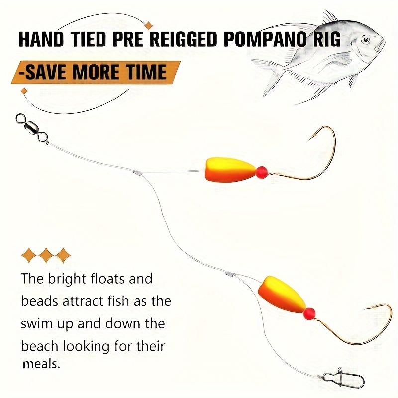 3pcs Pompano Rigs Surf Fishing - đánh giá và giá Snell Fishing Rig