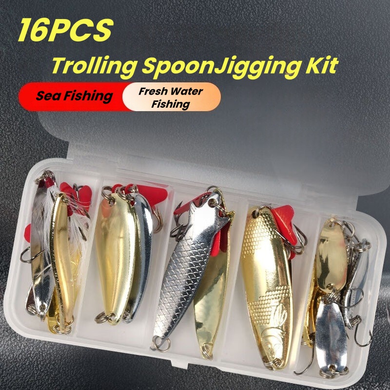 Fishing Lure Kit 16 Pcs Sets T - đánh giá và giá Fishing Equipment For Beginners