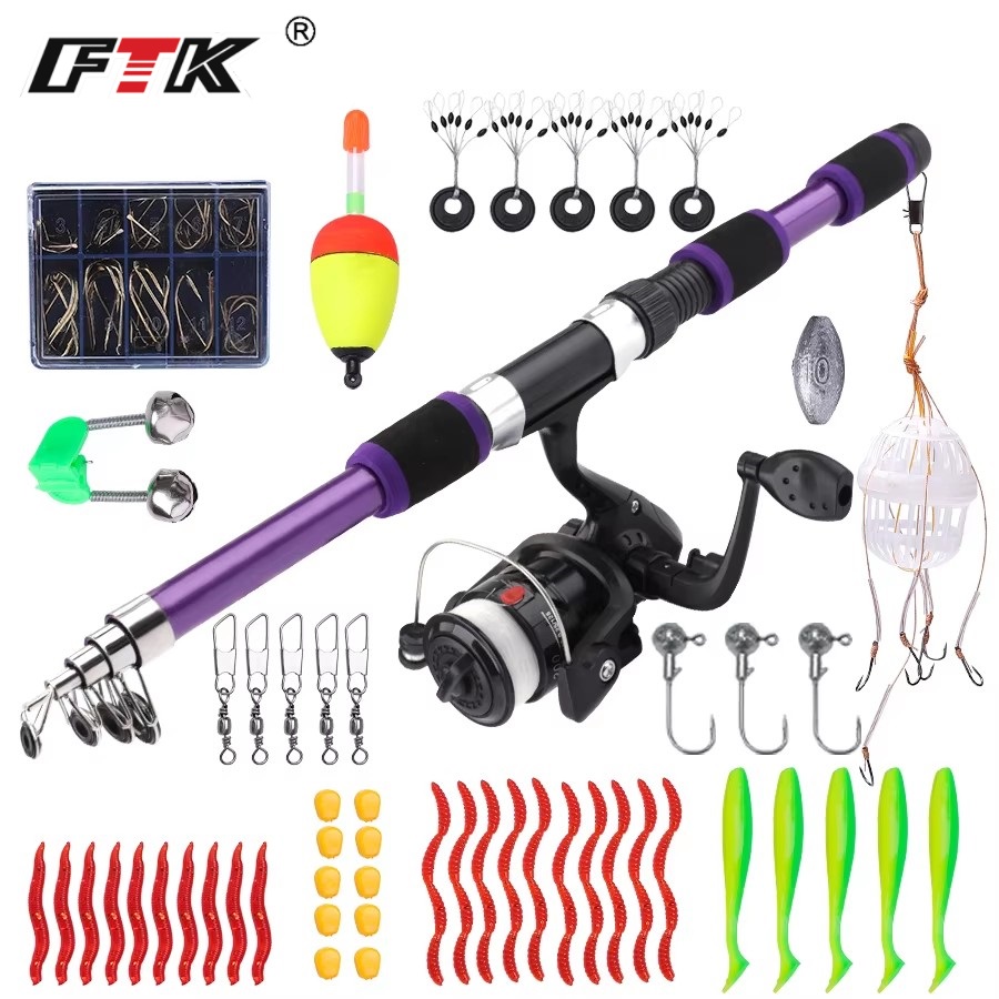 FTK 1.8M Portable Spinning Fis - đánh giá và giá Fishing Equipment For Kids